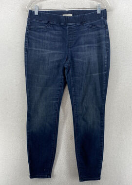 EILEEN FISHER Jegging PM Petite Organic Cotton Stretch Denim Elastic Waist Blue
